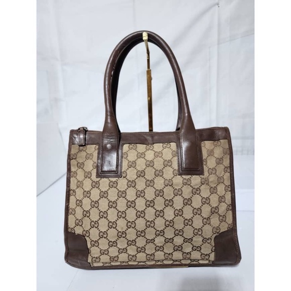 Authentic GUCCI GG Supreme Canvas Tote Bag Brown/Beige - Picture 12 of 14